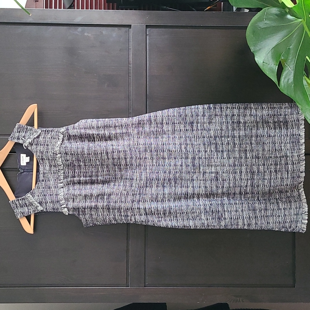 Tweed J Crew dress with ruffle detail